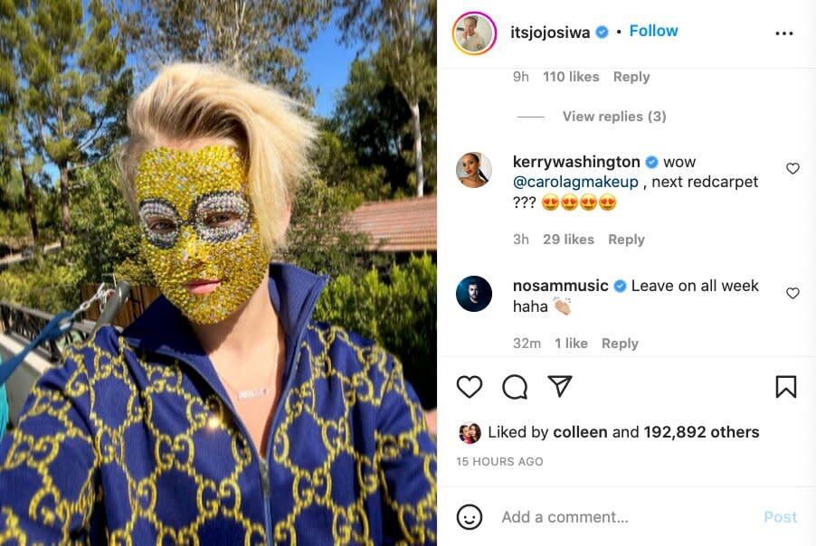 Kerry Washington Jokes that JoJo Siwa’s Bedazzled Minion Makeup is Her Next Red Carpet Glam