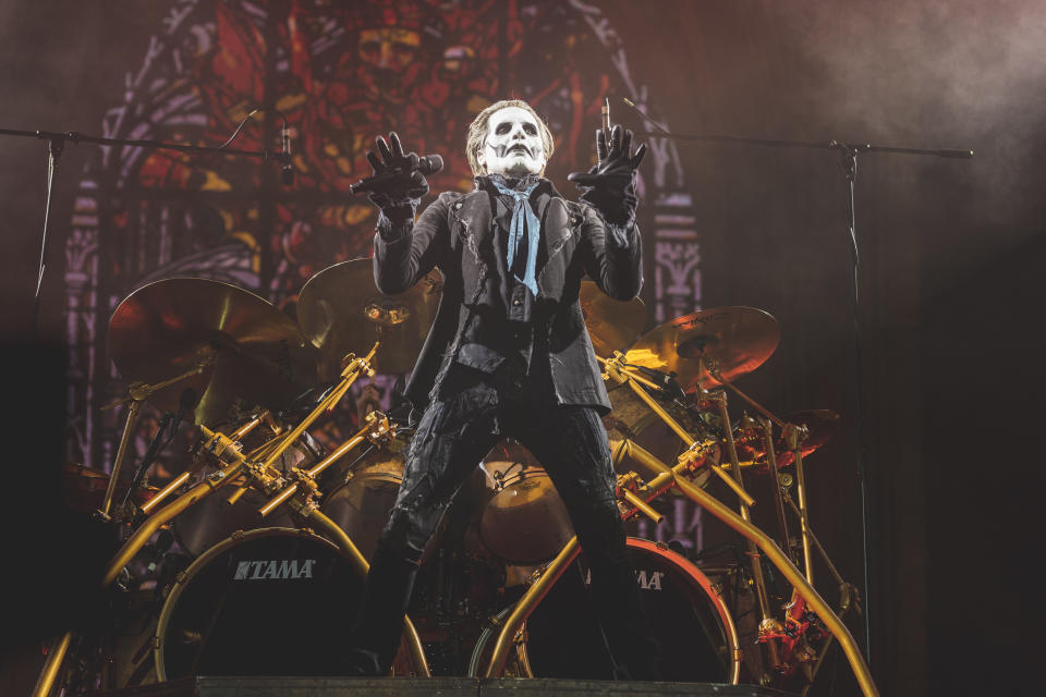 Tobias Forge of Ghost performs in concert at Resurrection Fest 2023 in Viveiro, Spain. (Mariano Regidor/Redferns)