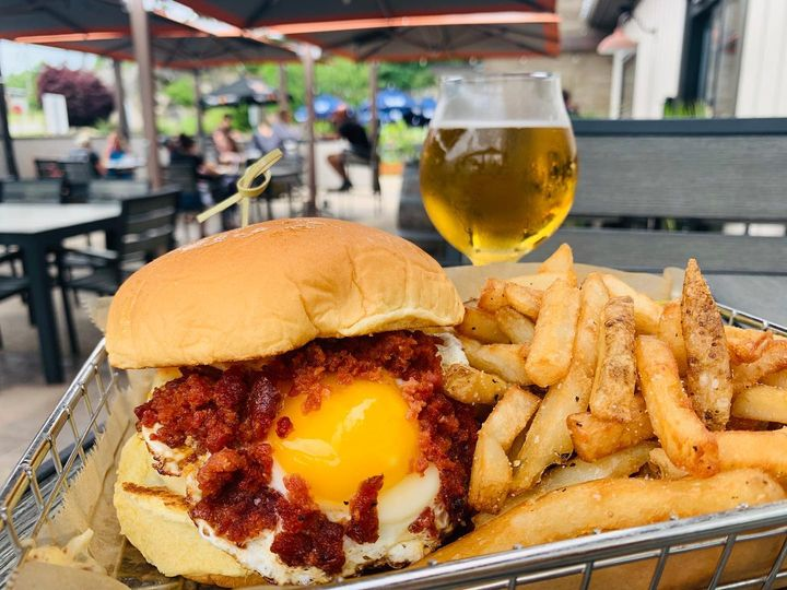 Look at this C&P Burger at Cask & Pig Kitchen and Alehouse.