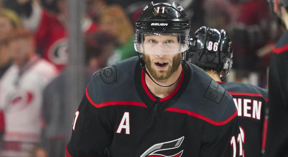 Jordan Staal has been named the new captain of the Carolina Hurricanes. (James Guillory-USA TODAY Sports)