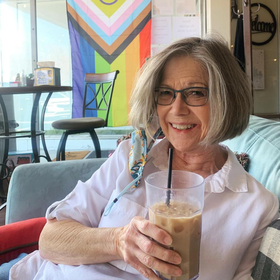 Debbie Helsley takes a coffee break at local coffee shop South Press. In her Knox County mayor campaign, she says the biggest issue she hears about is land use. July 2022