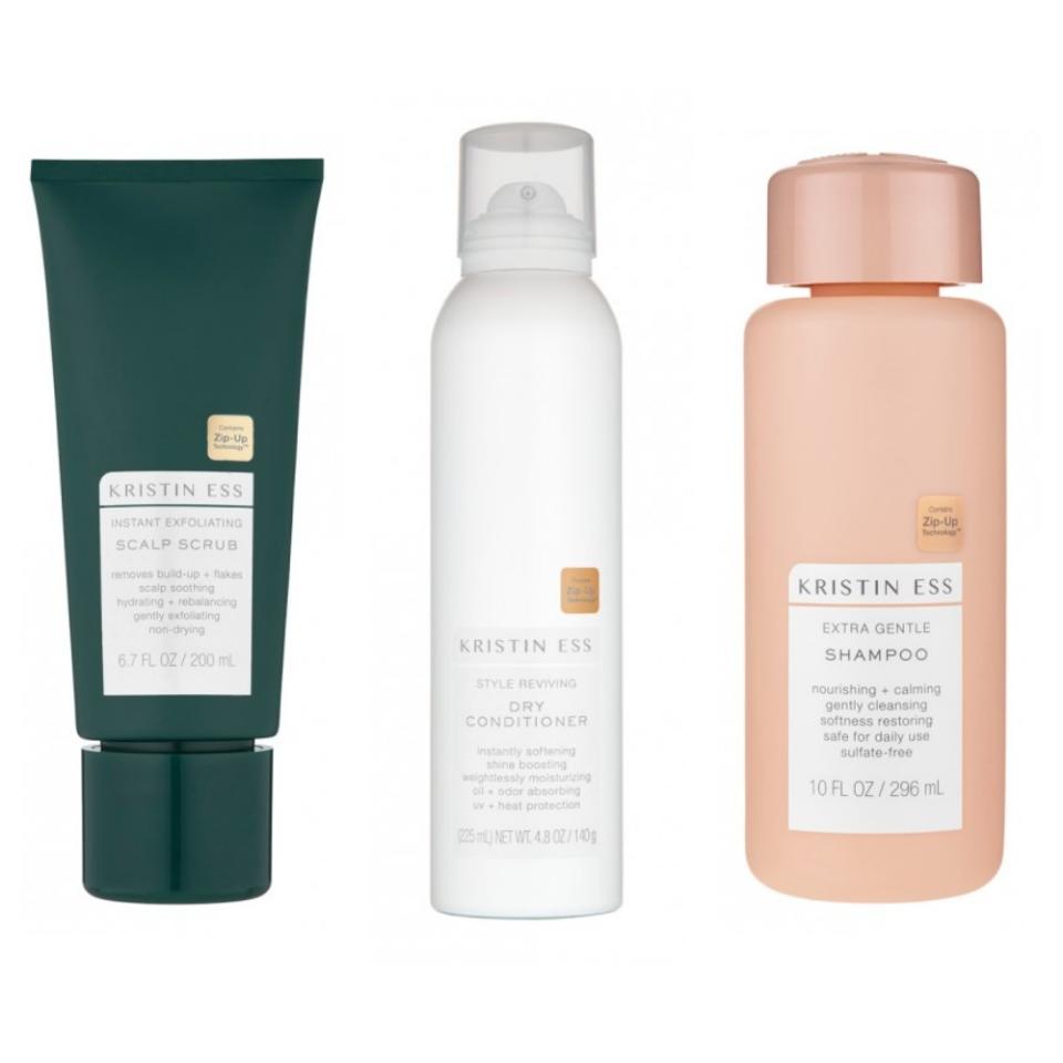 20% off Kristin Ess products at Priceline like this shampoo, scalp scrub and dry conditioner.