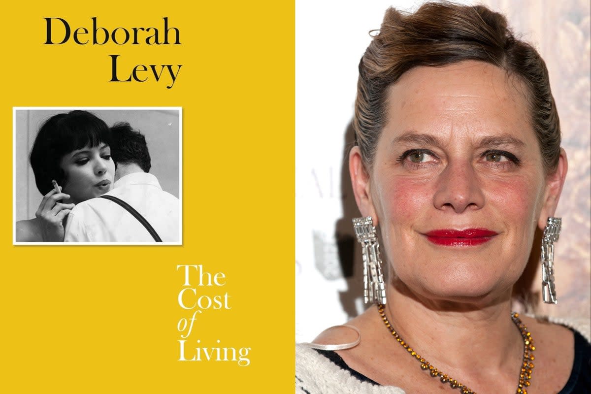 Deborah Levy and her book, ‘The Cost of Living' (Getty/Hamish Hamilton)