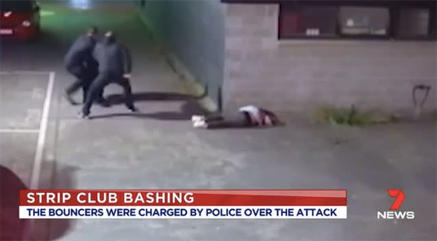 The attack was captured on CCTV. Picture: 7 News