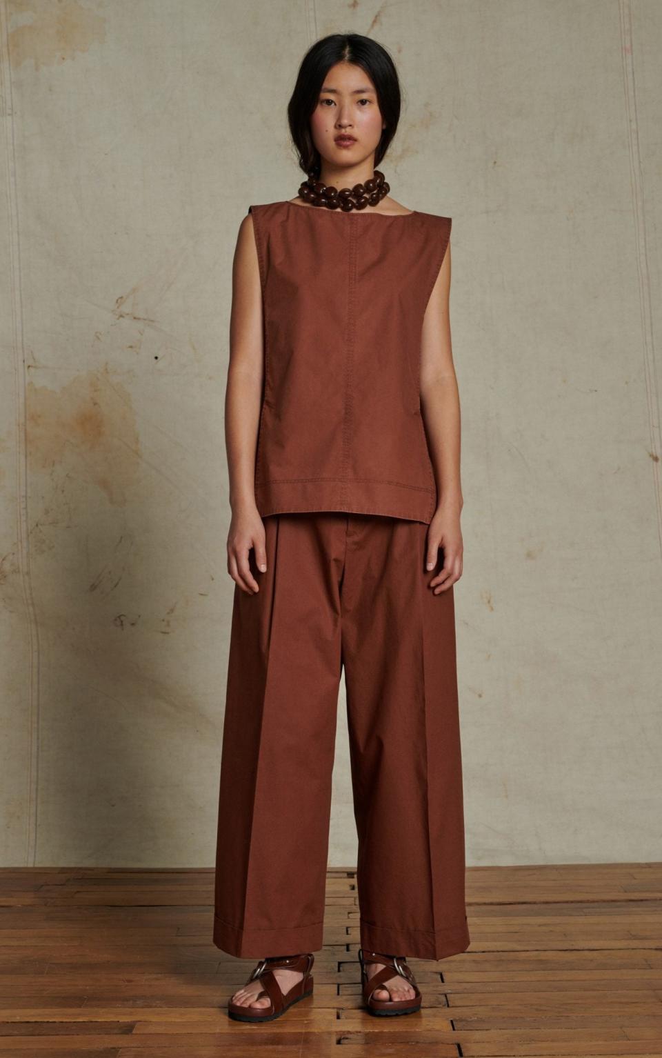 Aaron top, £135 and Watson trousers, £240, both Soeur