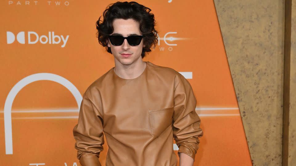 Timothée Chalamet in Prada in New York. - Angela Weiss/AFP/Getty Images