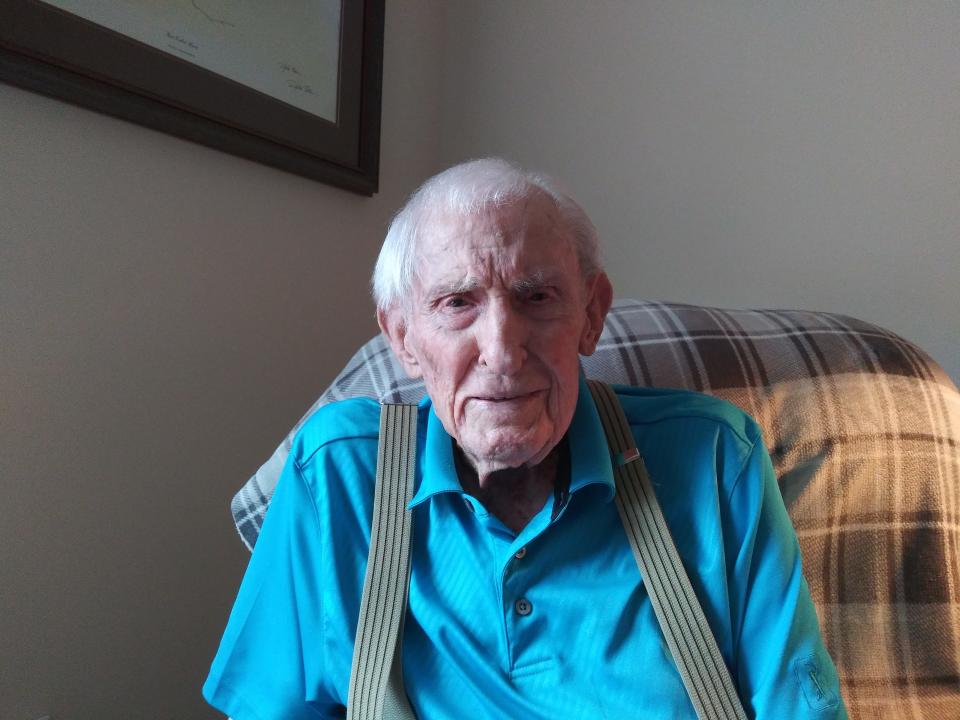 Richard Overman, age 104, of Edgewater, served during World War II as a first sergeant in the U.S. Army Air Corps. “It was all about aircraft maintenance,” Overman said. “Keep ‘em flying."