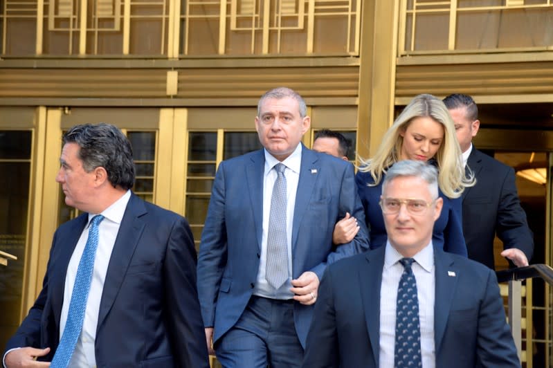 Ukrainian-American businessman Lev Parnas arrives for his arraignment at the United States Courthouse in the Manhattan borough of New York City, U.S., October 23, 2019. REUTERS/Jefferson Siegel