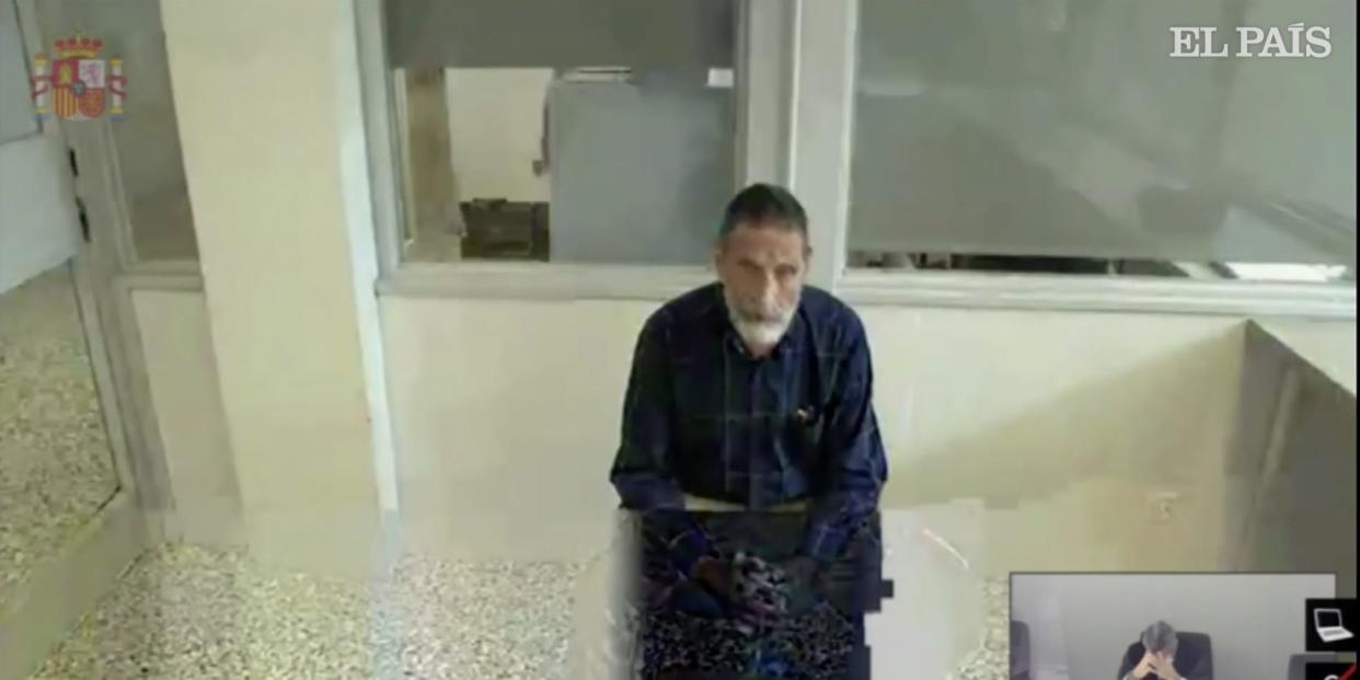 A screenshot of John McAfee testifying to Spain's National High Court on June 15