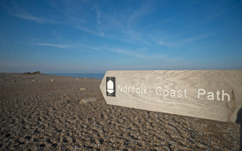 Coast Path sign Cley Norfolk - Credit: David Tipling