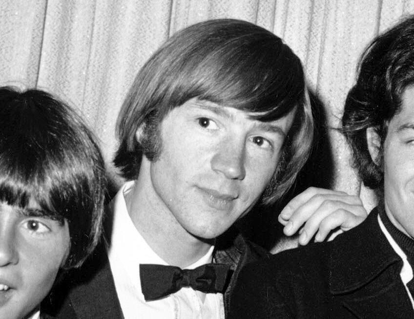 FILE - This June 4, 1967 file photo shows Peter Tork, center, of The Monkees at the 19th Annual Primetime Emmy Awards in Los Angeles. Tork, who rocketed to teen idol fame in 1965 playing the lovably clueless bass guitarist in the made-for-television rock band The Monkees, died Thursday, Feb. 21, 2019, of complications related to cancer, according to his son Ivan Iannoli. He was 77. (AP Photo, File)