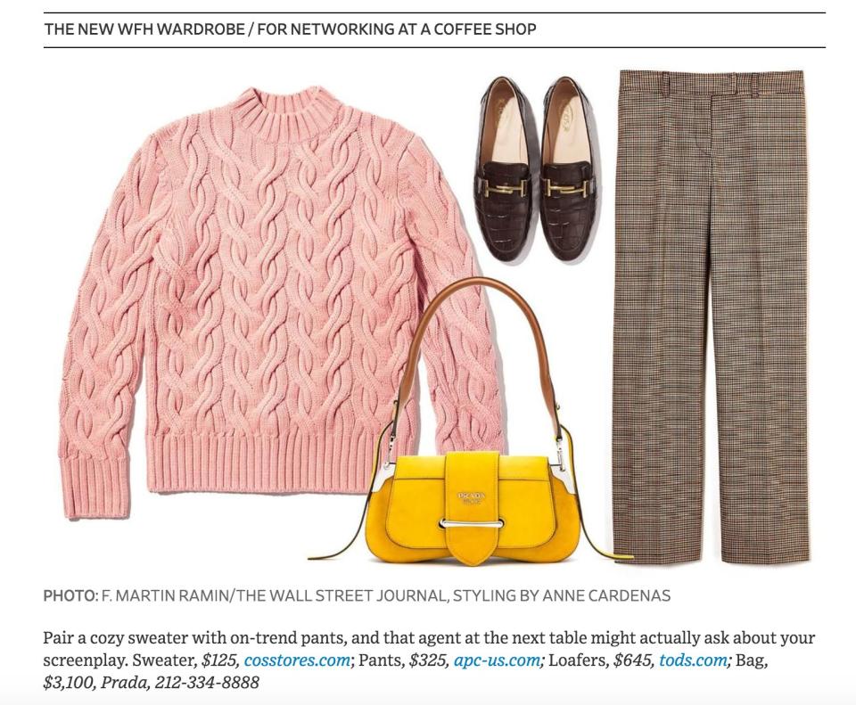 (Photo: <a href="https://www.wsj.com/articles/what-to-wear-to-workwhen-you-work-at-home-1542733926?mod=e2tw" target="_blank"></a>)