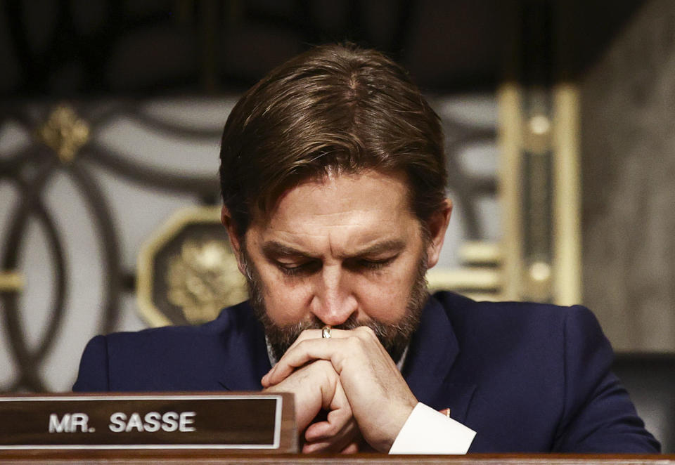 WASHINGTON, DC - NOVEMBER 17: U.S. Senator Ben Sasse (R-NE) attends a Senate Judiciary Committee hearing titled, "Breaking the News: Censorship, Suppression, and the 2020 Election" on Capitol Hill on November 17, 2020 in Washington, DC. Facebook CEO Mark Zuckerberg and Twitter CEO Jack Dorsey are scheduled to testify remotely. (Photo by Hannah McKay-Pool/Getty Images)