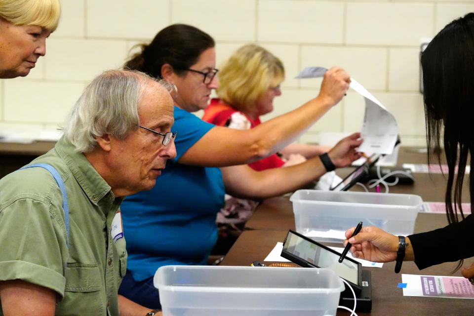 Polls workers were kept busy at Sharonville Community Center on Tuesday during Ohio's special election.