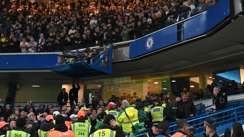 The fan reportedly fell from the top tier of the stand while celebrating a goal. - Glyn Kirk/AFP/Getty Images