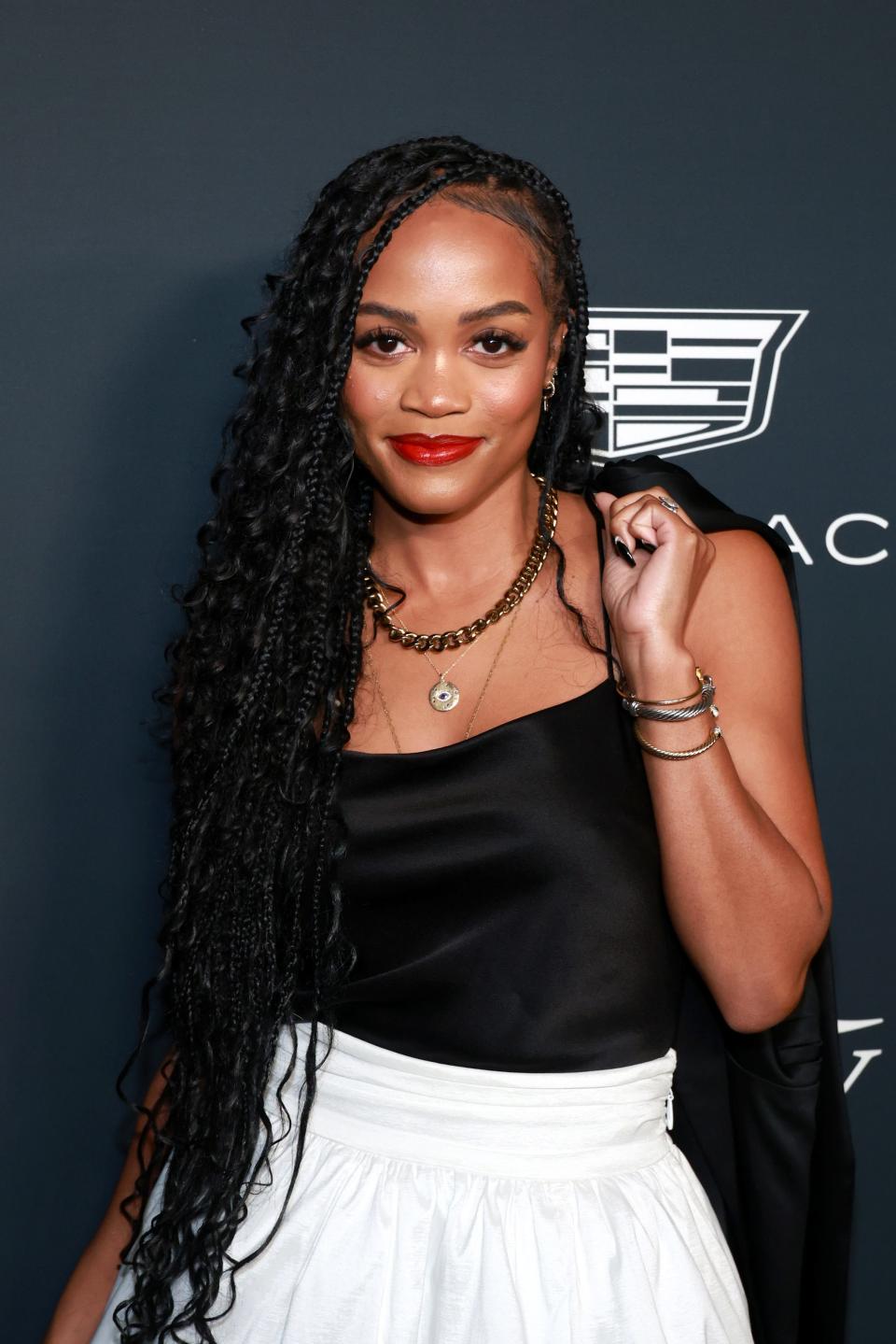 Rachel Lindsay got emotional as she spoke publicly about her divorce for the first time on her podcast, "Higher Learning," on Jan. 5.