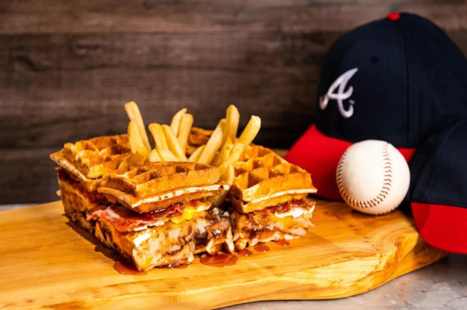 PHOTO: The new cleanup burger served at Truist Park during the Atlanta Braves games. (Truist Park)