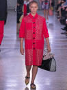 <p>The model of the moment was a vision in red at Bottega Veneta. </p>