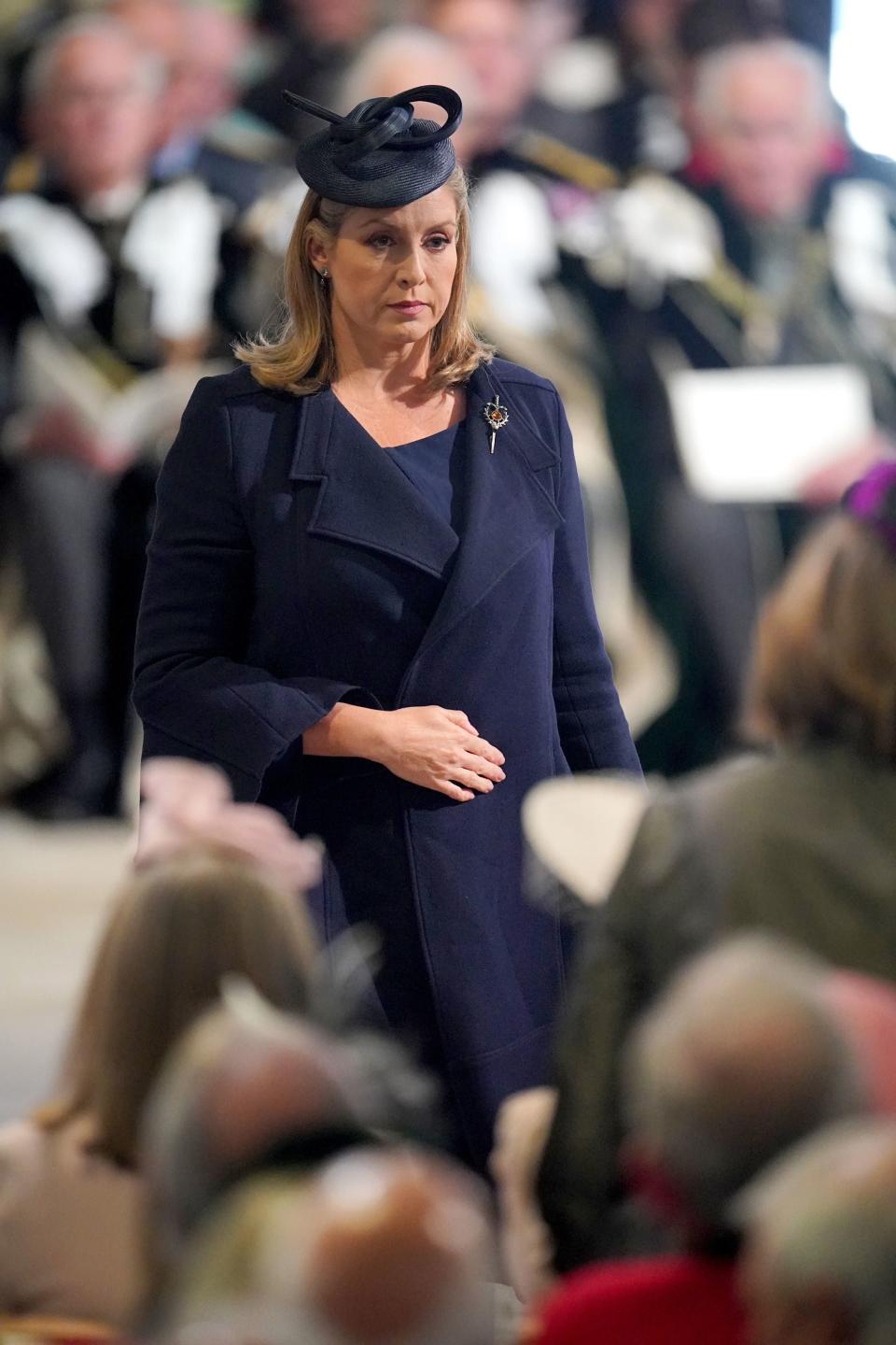 Leader of the House of Commons Penny Mordaunt arrives for the National Service of Thanksgiving and Dedication (PA)