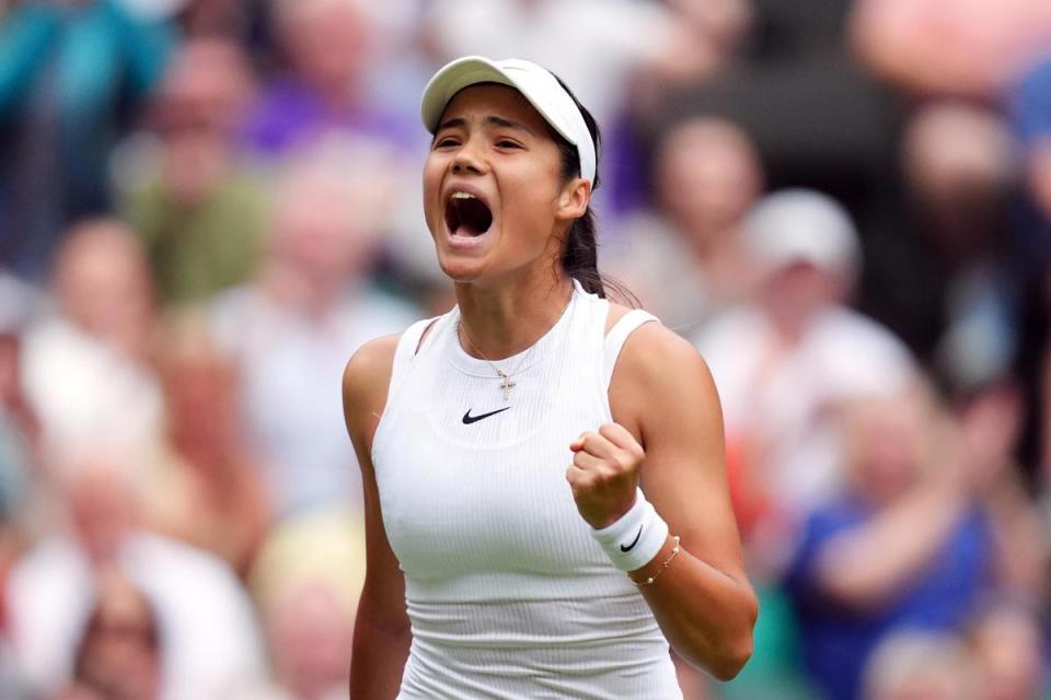 Emma Raducanu on day one of the 2024 Wimbledon Championships <i>(Image: PA)</i>