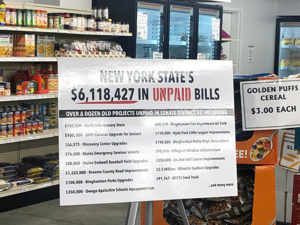 52nd District Senator Fred Akshar claimed over $6 million in grants have not been paid by the state to local projects in a press conference held inside Greater Good Grocery at 435 State St. Wednesday.