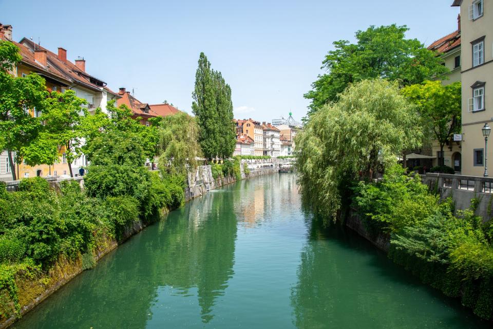 Ljubljanica river in Ljubljana, Slovenia