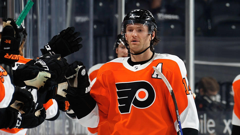 Sean Couturier is sticking around for the long haul in Philadelphia.  (Photo by Len Redkoles/NHLI via Getty Images)