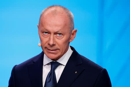 Thierry Bollore, Chief Operating Officer of Renault Group, speaks during the first press day of the Paris Auto Show, in Paris, France, October 2, 2018. REUTERS/Regis Duvignau/Files