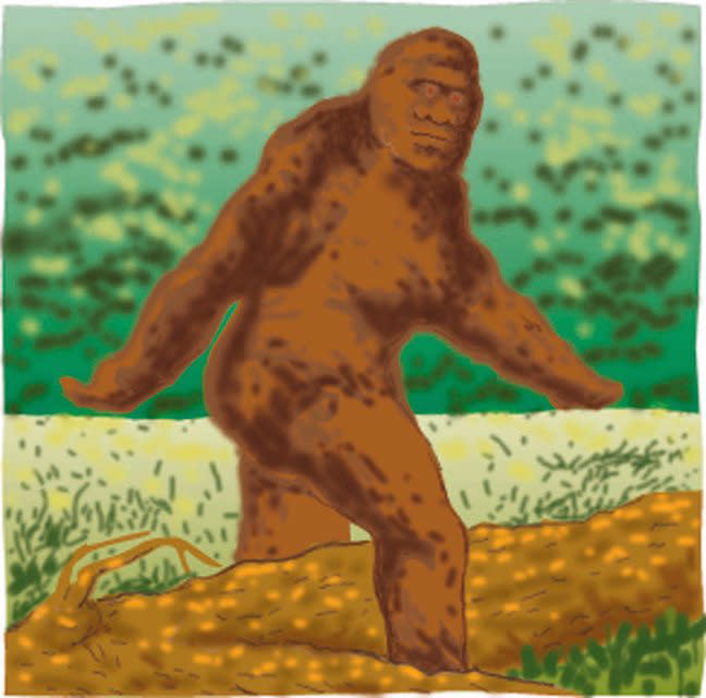 Tom Close color illustration of sasquatch from 1997. (The Detroit Free Press/MCT via Getty Images).