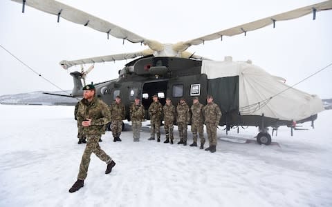 Prince Harry, Duke of Sussex (left) during a visit to Exercise Clockwork in Bardufoss, Norway - Credit: Getty