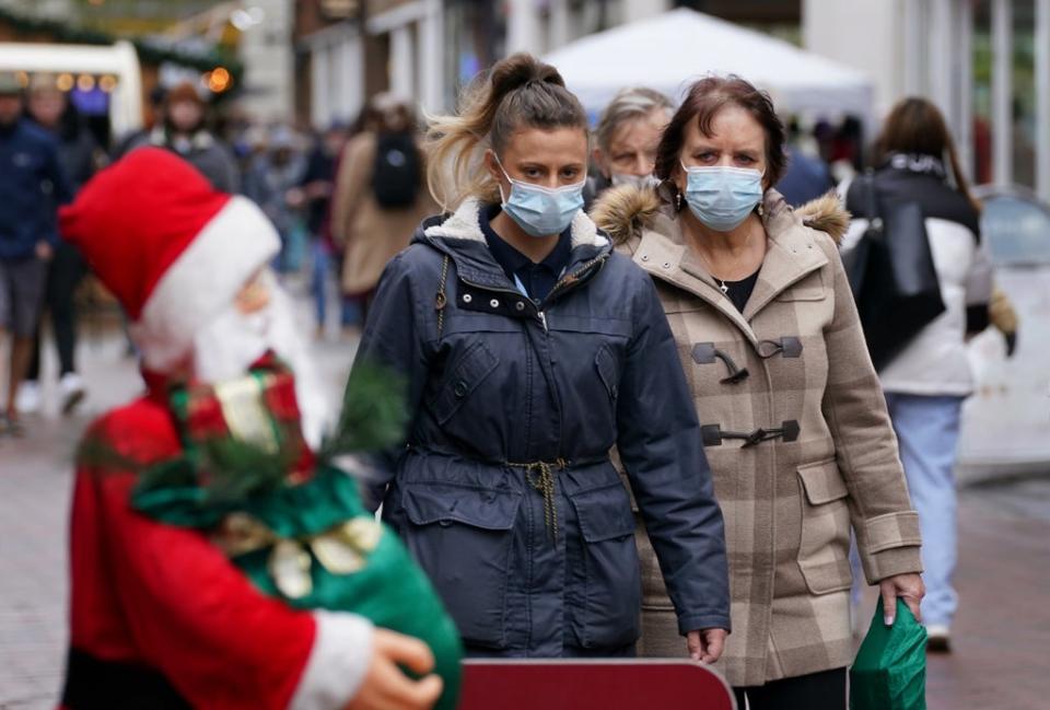 Shoppers wear masks in Canterbury, Kent (PA Wire)