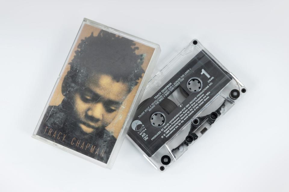 This cassette of Tracy Chapman’s self-titled 1988 debut album — which includes “Fast Car” — belongs to Luke Combs’s father, Lee Combs. Luke remembers listening to the tape in his dad’s 1988 Ford F-150 pickup truck when he was young.