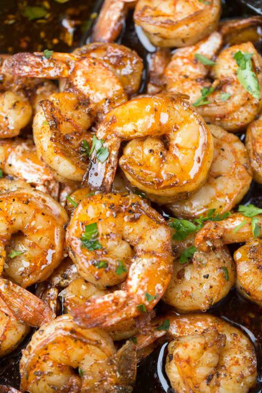 <p>Valentina's Corner</p><p>I love this simple, quick and easy garlic butter sauteed shrimp recipe. This pan-fried shrimp is tossed with an easy Italian seasoning sautéed in butter and lemon.</p><p><strong>Get the recipe: <a href="https://valentinascorner.com/italian-seasoned-butter-shrimp/" rel="nofollow noopener" target="_blank" data-ylk="slk:Italian Seasoned Butter Shrimp;elm:context_link;itc:0;sec:content-canvas" class="link ">Italian Seasoned Butter Shrimp</a></strong></p>