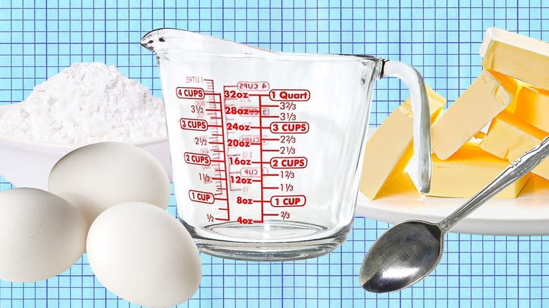 composite image of ingredients and measuring cup