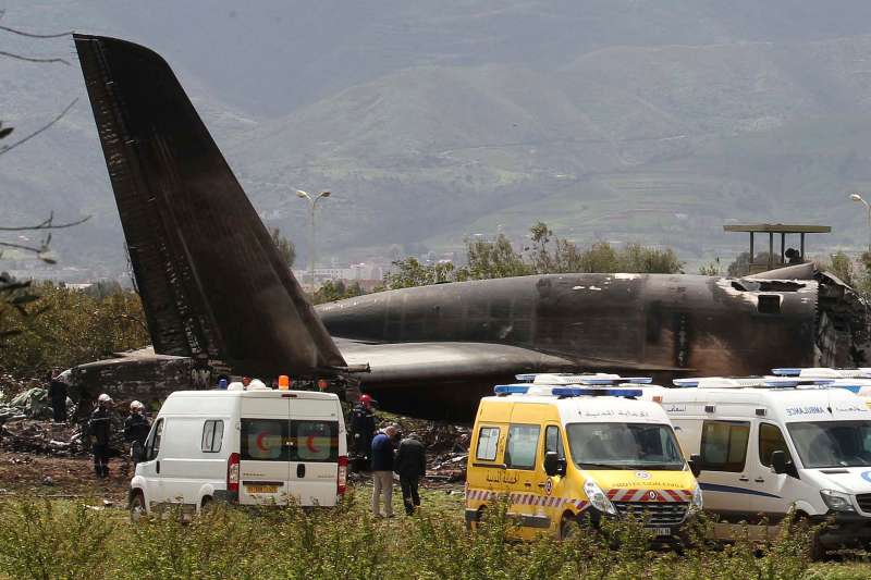 2018年4月，阿爾及利亞1架伊留申-76型運輸機墜毀，機上257人罹難（AP）