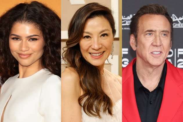 Zendaya; Michelle Yeoh; Nicolas Cage - Credit: Dimitrios Kambouris/Getty Images; Mike Coppola/Getty Images; Daniele Venturelli/Getty Images/The Red Sea International Film Festival
