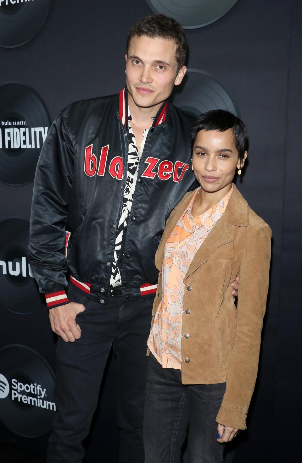 Zoë Kravitz and Karl Glusman at the High Fidelity premiere in February 2020