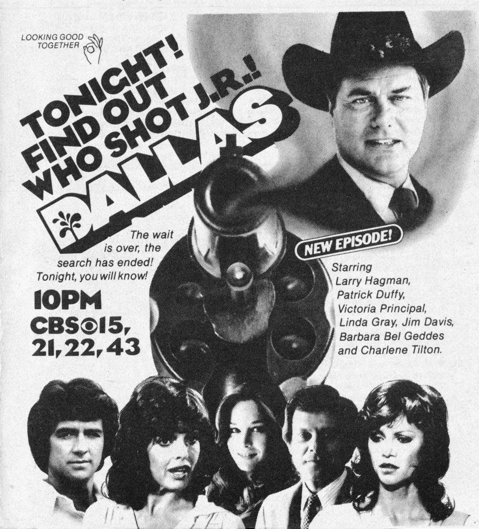 An advertisement for the third season of Dallas