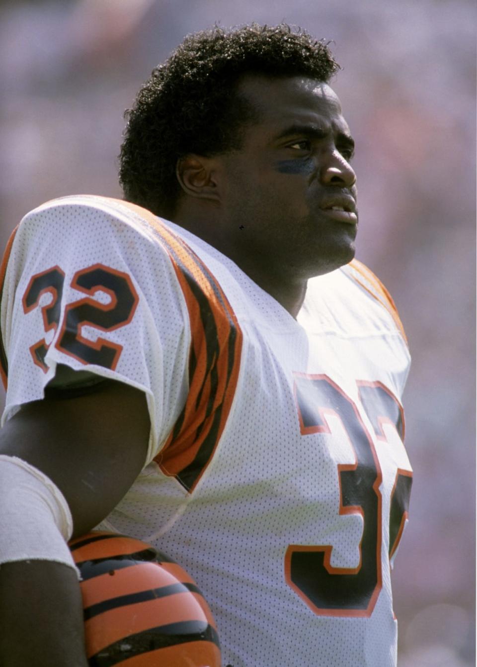 <div class="inline-image__caption"><p>Cincinnati Bengals running back Stanley Wilson Sr. during a 45-21 win over the Los Angeles Raiders on Oct. 2, 1988, at Los Angeles Memorial Coliseum in Los Angeles, California. </p></div> <div class="inline-image__credit">Vic Milton/Getty Images</div>