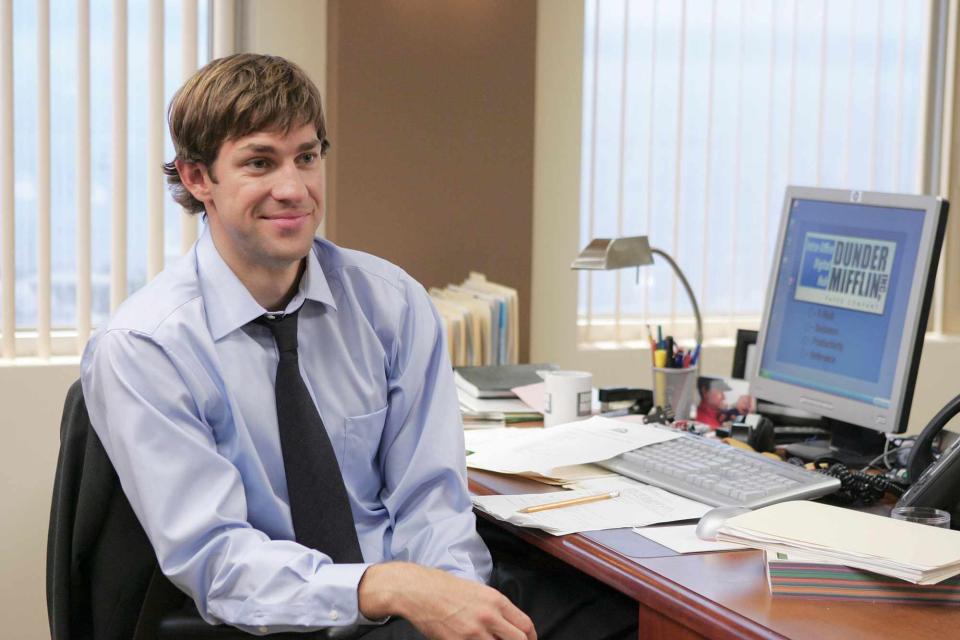 <p>Justin Lubin/NBCU Photo Bank/NBCUniversal/Getty</p> John Krasinski as Jim Halpert in 