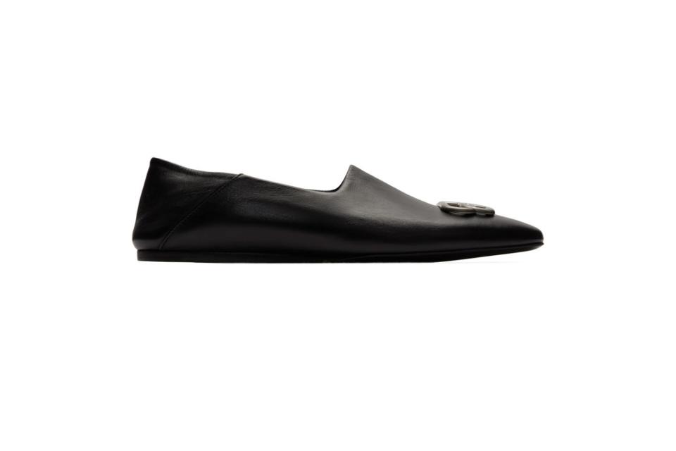 Balenciaga black cosy BB loafers