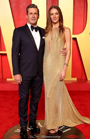 <p>Amy Sussman/Getty</p> Jon Hamm and Anna Osceola on March 10, 2024