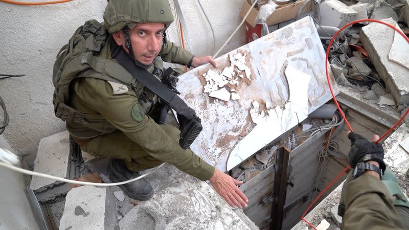 FILE PHOTO: A view of what the Israeli military says is a tunnel at a location given as Gaza