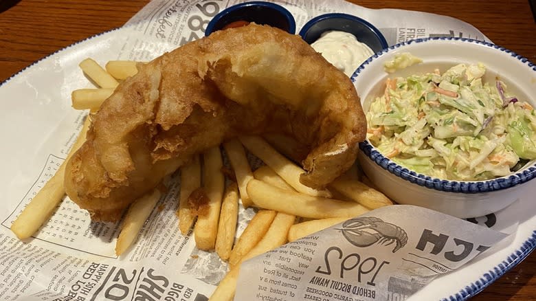 fried fish fries coleslaw