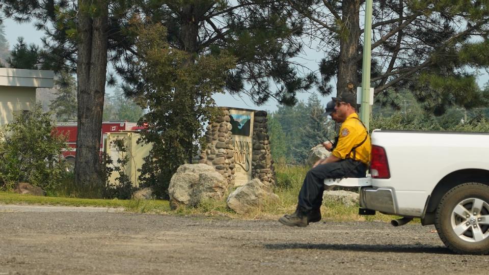 Smoke rises near a West Kelowna's Shannon Lake neighbourhood, on August 24, 2023, after the B.C. Wildfire Service lights planned ignitions to burn off fuel ahead of forecasted high wind gusts and hot temperatures.