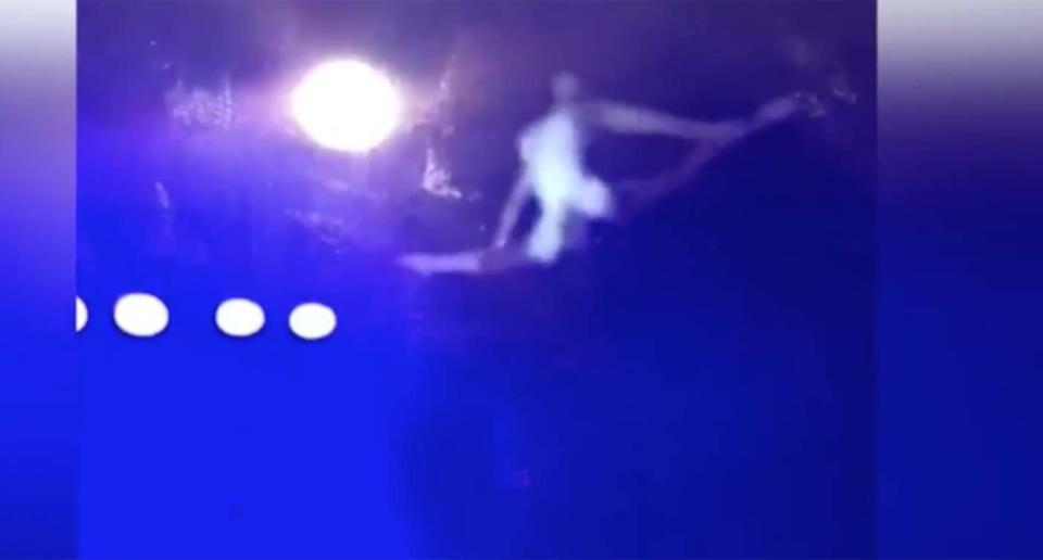 The circus performer, who was performing in Glenelg, suffered multiple injuries from the trapeze fall.