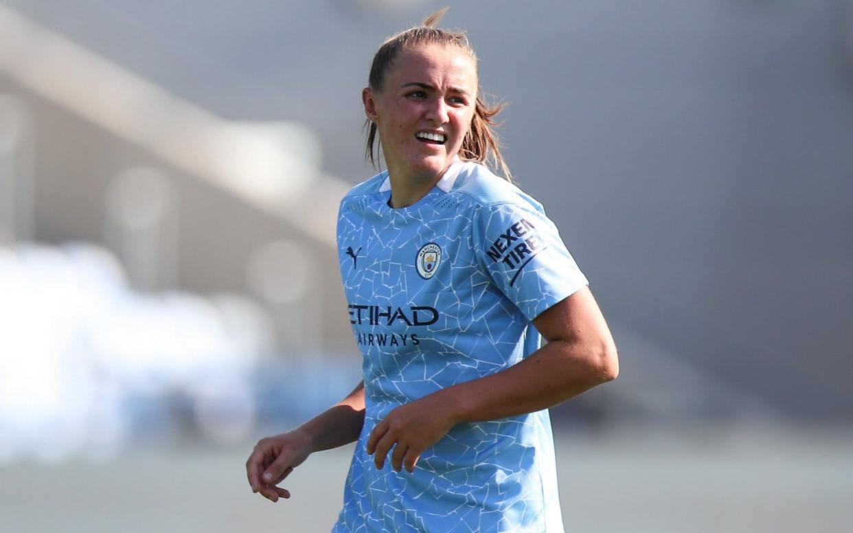 Georgia Stanway of Manchester City Women during the Barclays FA Women's Super League fixture between Manchester City Women and Brighton & Hove Albion Women at Manchester City Football Academy on September 13, 2020 in Manchester, England - Robbie Jay Barratt - AMA 