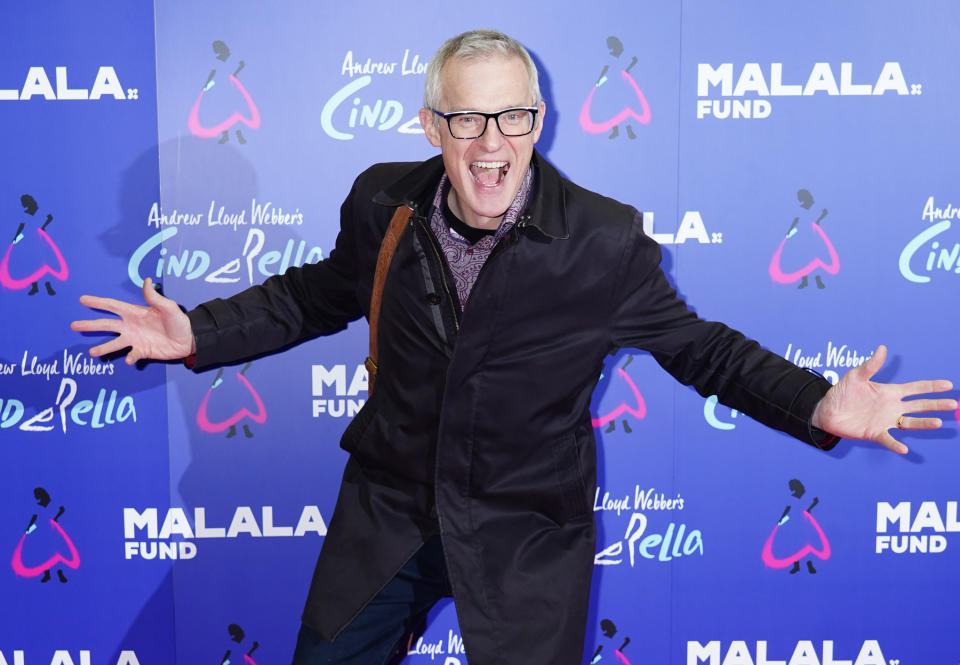 Jeremy Vine arrives for a special gala performance of Andrew Lloyd Webber's Cinderella, to support the Malala Fund, at the Gillian Lynne Theatre in London. Picture date: Monday November 22, 2021.