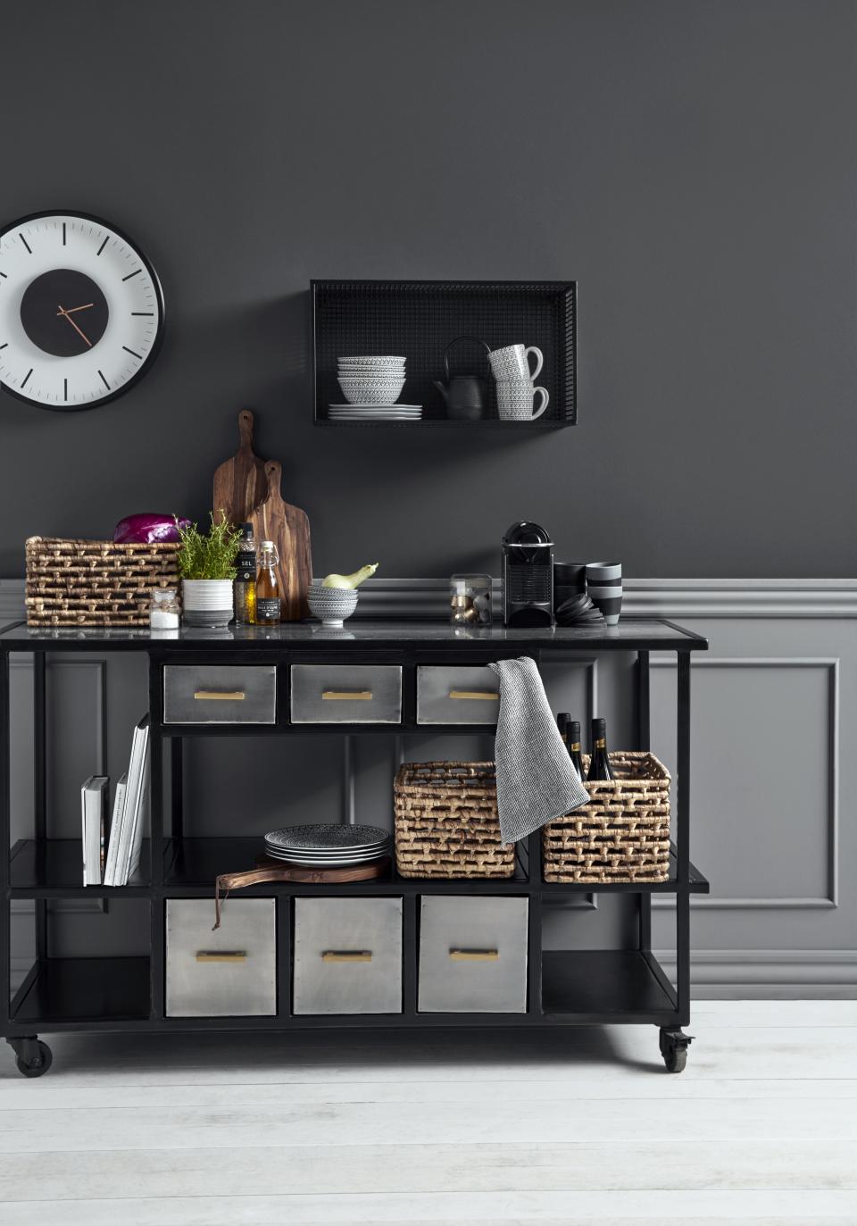 <p> Something of a chameleon in the kitchen, kitchen trolleys are as suited to life as a butcher&apos;s block as they are as a spot for vegetable (or wine) storage.&#xA0; </p> <p> This Black Metal Kitchen Trolley from Not On The High Street is a great example of a piece that packs a punch in terms of functionality &#x2013; hello, sturdy tabletop and storage space &#x2013; while working as a beautiful piece of furniture in its own right. </p>