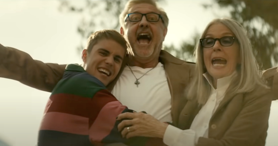 justin and diane with the person casted as his grandfather